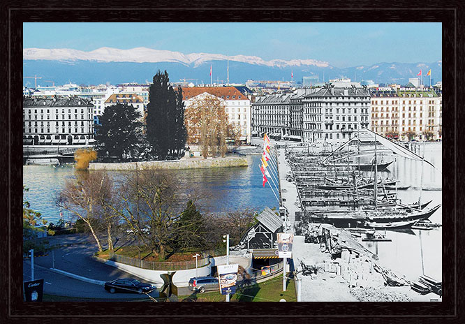 Construction du pont du Mt Blanc - 1861