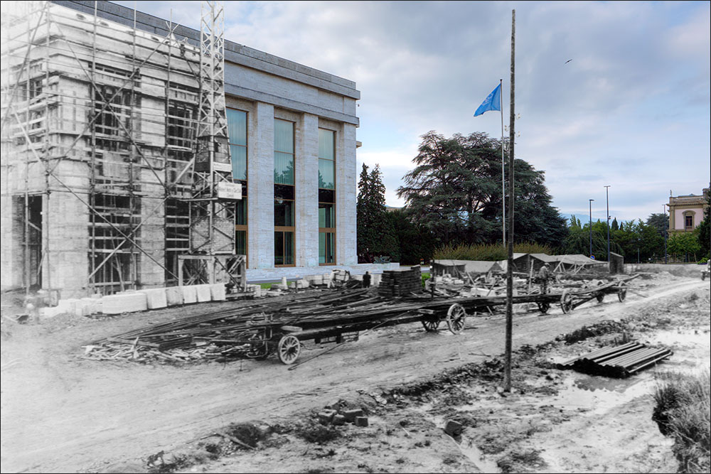 Le Palais des Nations en construction - 11 Mai 1932